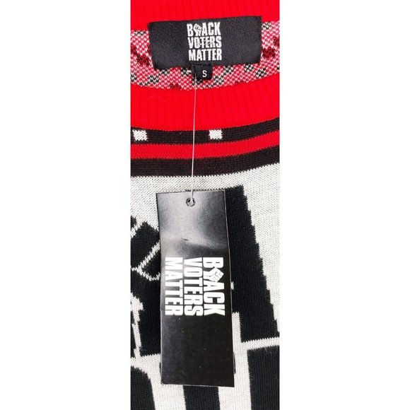 NWT Black Voters Matter Men's Small Ugly Christmas Festive Crew Neck Sweater BLM - Picture 3 of 3